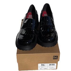 NIB Dirty Laundry Black Thing Patent Vegan Leather Platform Shoes Size 9.5